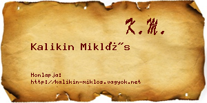 Kalikin Miklós névjegykártya