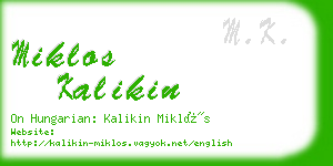miklos kalikin business card